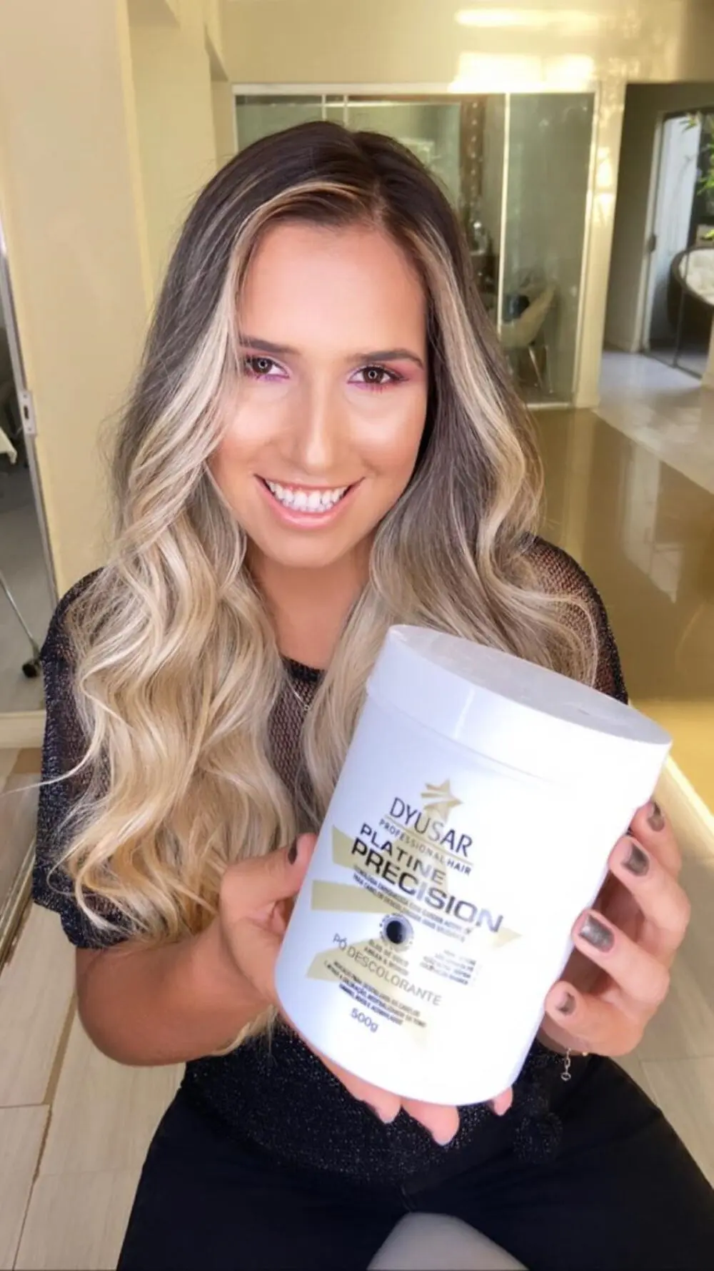 Pó Descolorante Azul Platine Precision 10 Tons Dyusar Cosméticos 500g