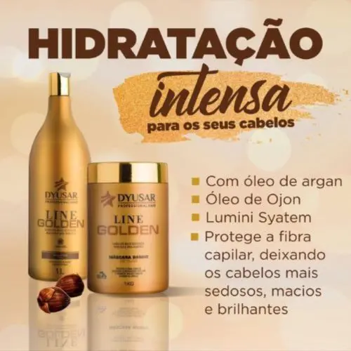 Shampoo de Hidratação Ouro Dyusar Cosméticos 1L